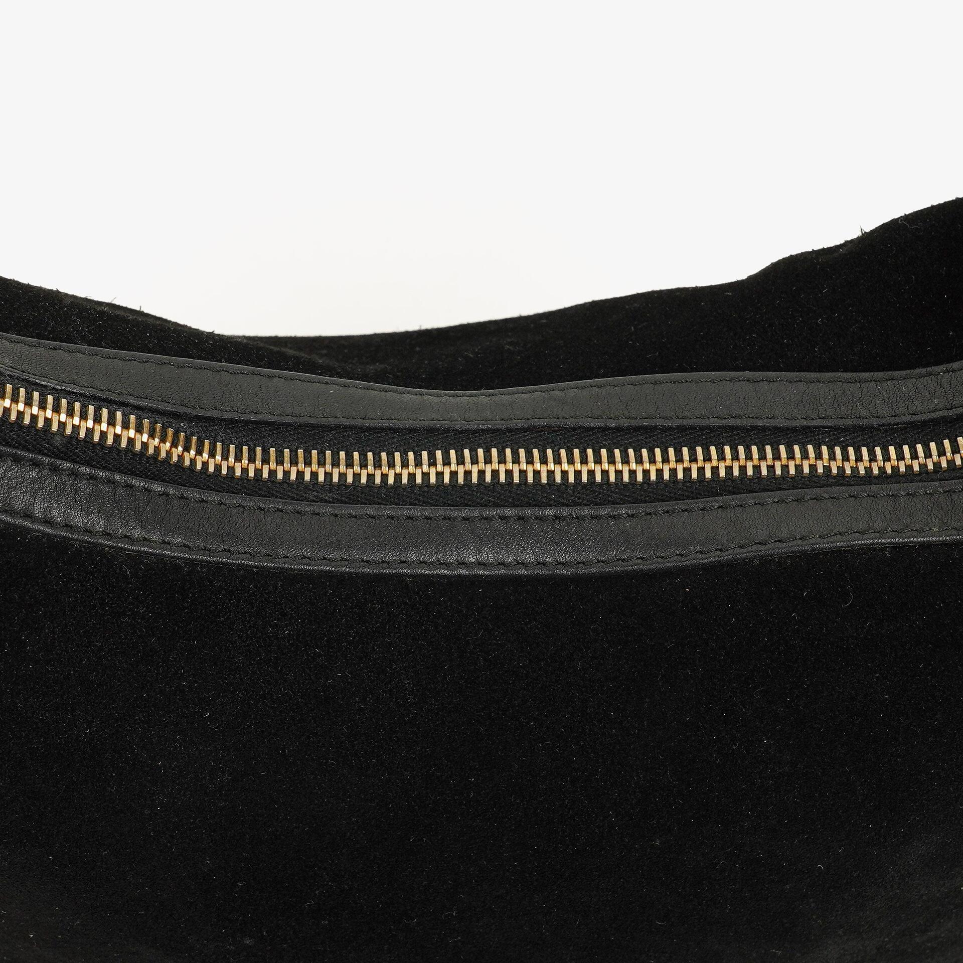 Gucci Schulter-Hobo-Tasche aus schwarzem Wildleder und Leder