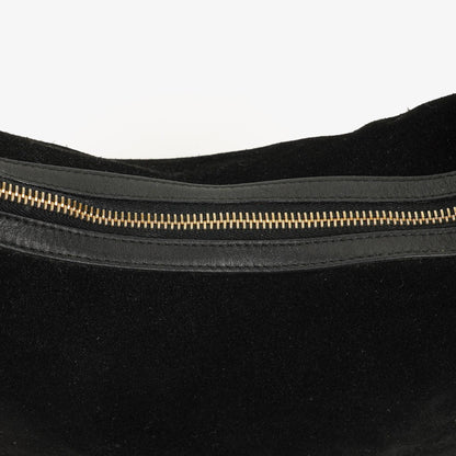 Gucci Schulter-Hobo-Tasche aus schwarzem Wildleder und Leder