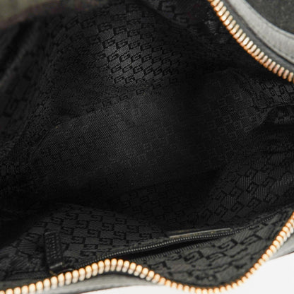 Gucci Schulter-Hobo-Tasche aus schwarzem Wildleder und Leder
