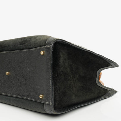 Gucci Diana Bamboo Tote aus schwarzem Vintage-Wildleder und Leder