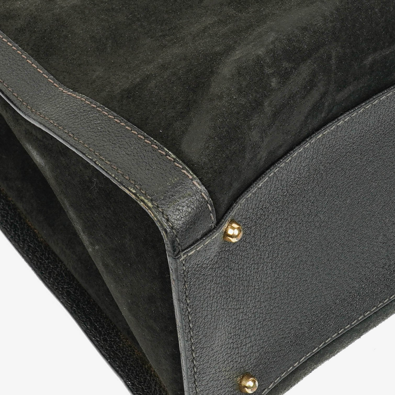 Gucci Diana Bamboo Tote aus schwarzem Vintage-Wildleder und Leder