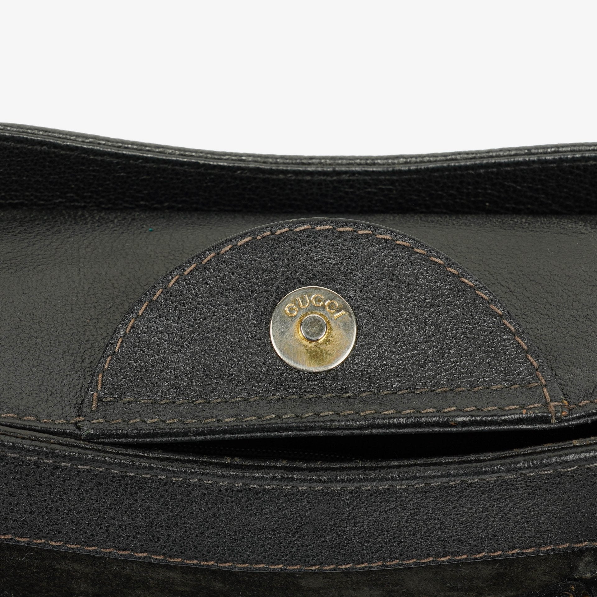 Gucci Diana Bamboo Tote aus schwarzem Vintage-Wildleder und Leder