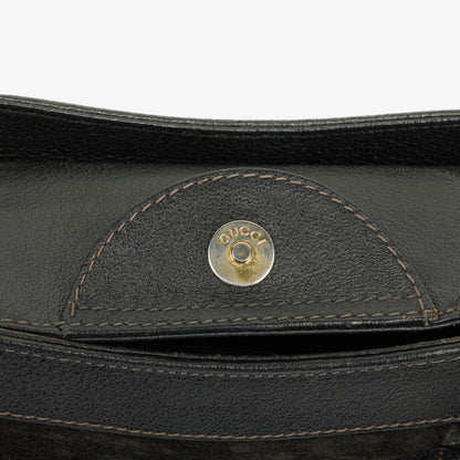 Gucci Diana Bamboo Tote aus schwarzem Vintage-Wildleder und Leder