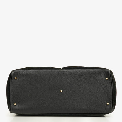 Gucci Vintage Tote aus schwarzem Wildleder mit Bambus