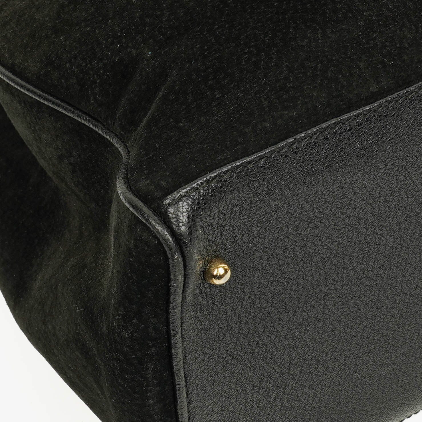 Gucci Vintage Tote aus schwarzem Wildleder mit Bambus