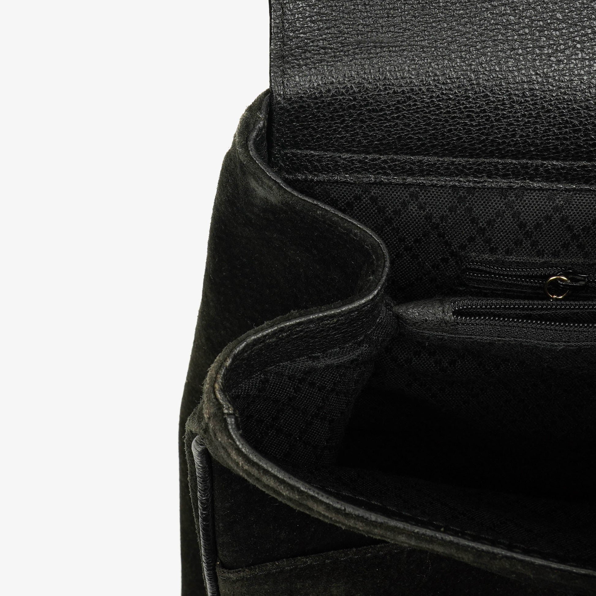 Gucci Vintage Tote aus schwarzem Wildleder mit Bambus