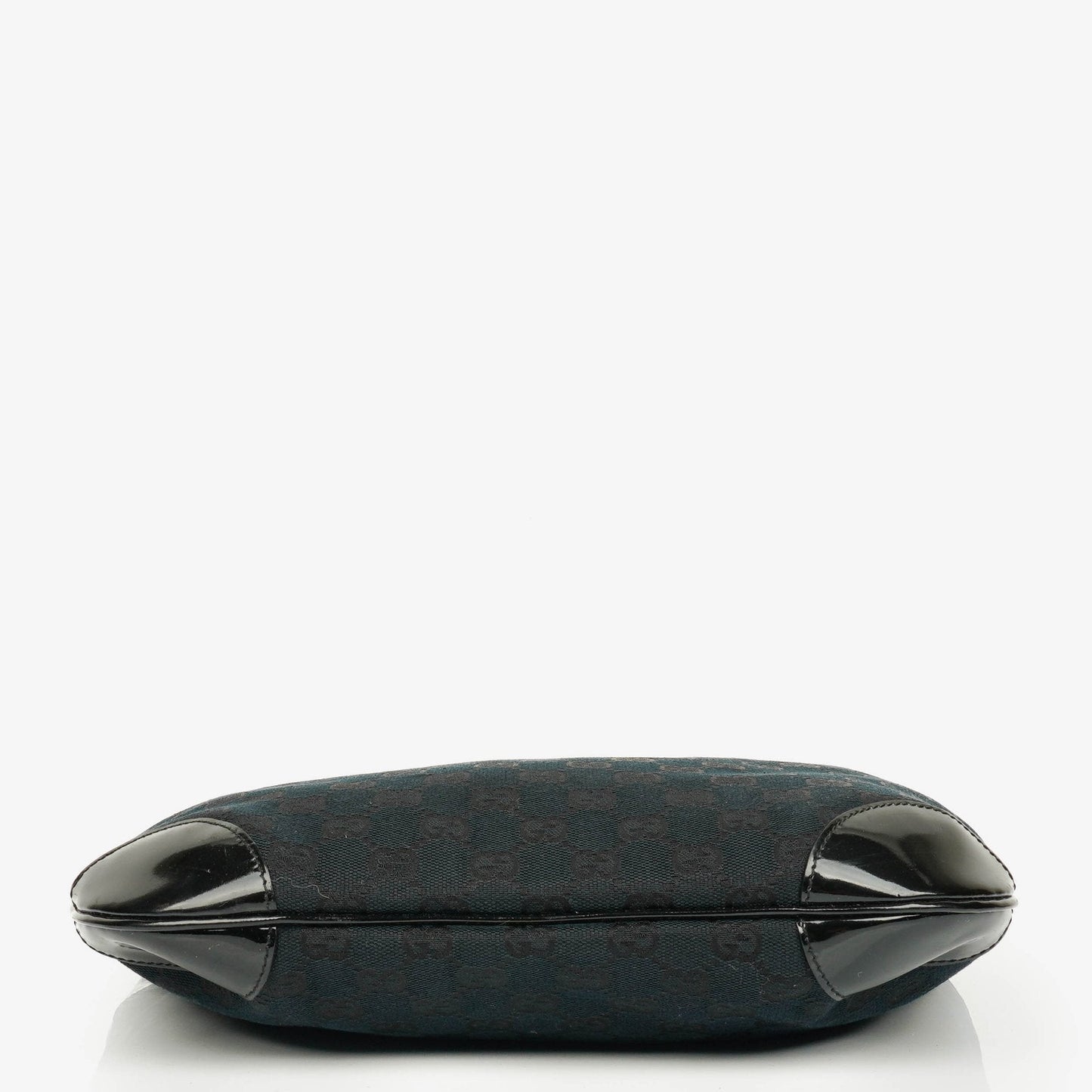 Gucci Ring Hobo Bag aus schwarz/navy GG Canvas mit geflochtenem Griff