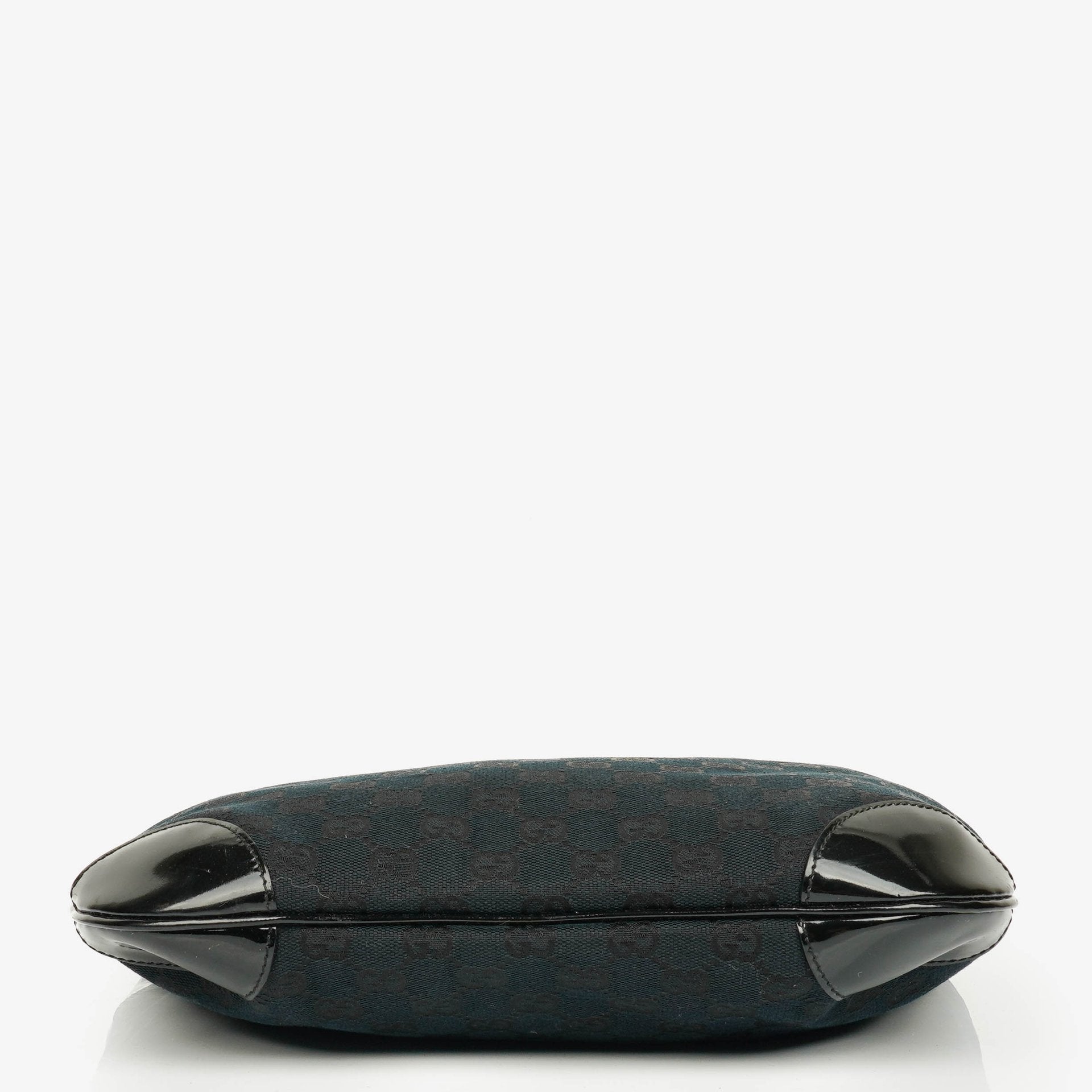 Gucci Ring Hobo Bag aus schwarz/navy GG Canvas mit geflochtenem Griff