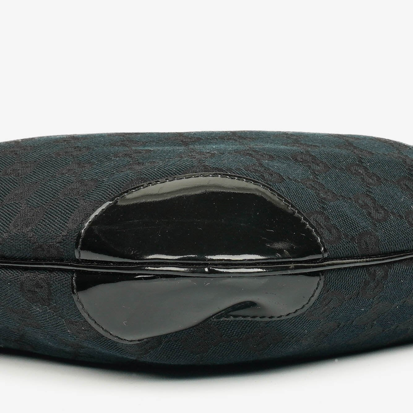 Gucci Ring Hobo Bag aus schwarz/navy GG Canvas mit geflochtenem Griff