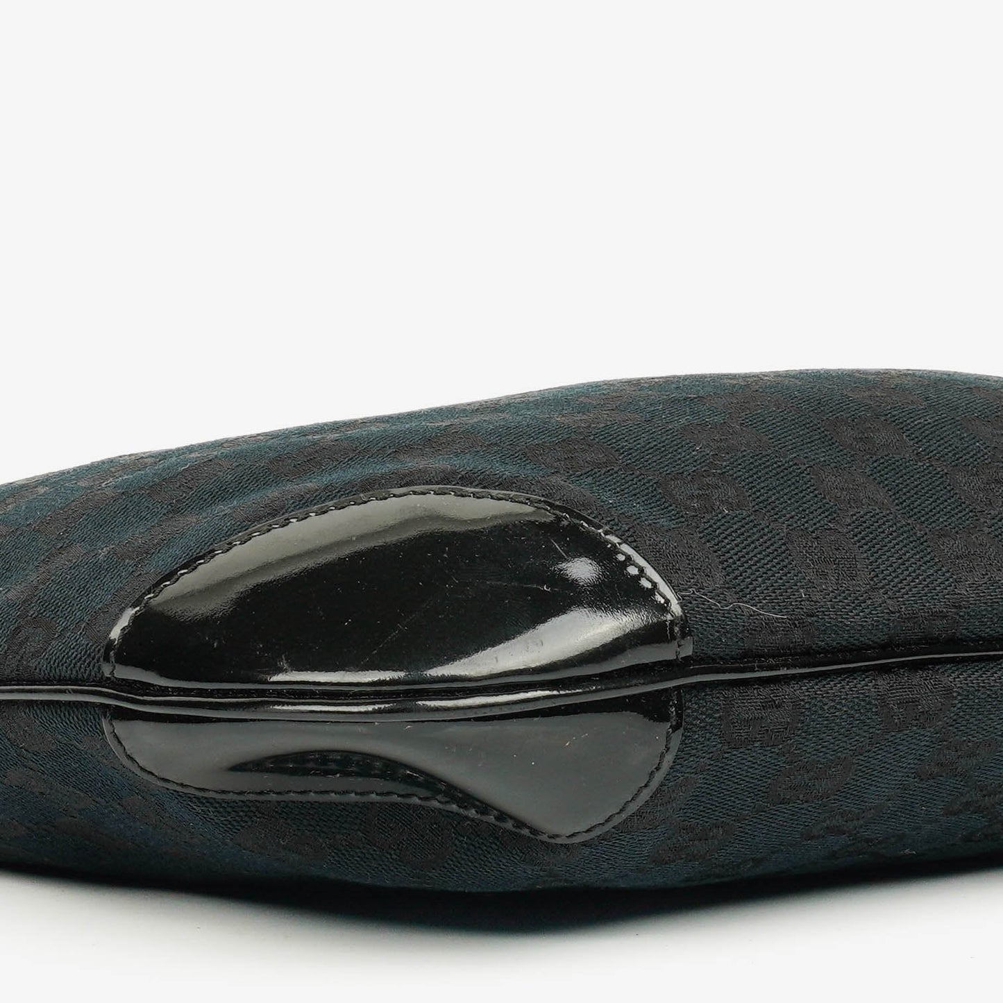 Gucci Ring Hobo Bag aus schwarz/navy GG Canvas mit geflochtenem Griff