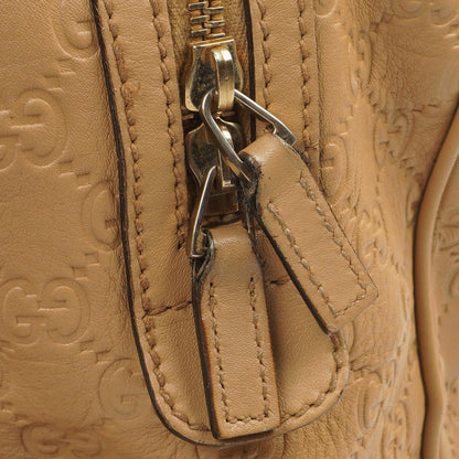 Gucci Britt Beigefarbene Guccissima Leder Boston Tasche