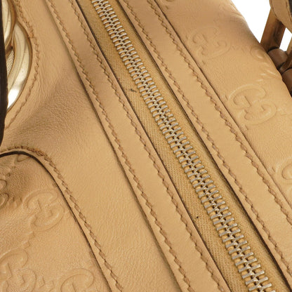 Gucci Britt Beigefarbene Guccissima Leder Boston Tasche