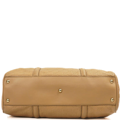 Gucci Britt Beigefarbene Guccissima Leder Boston Tasche