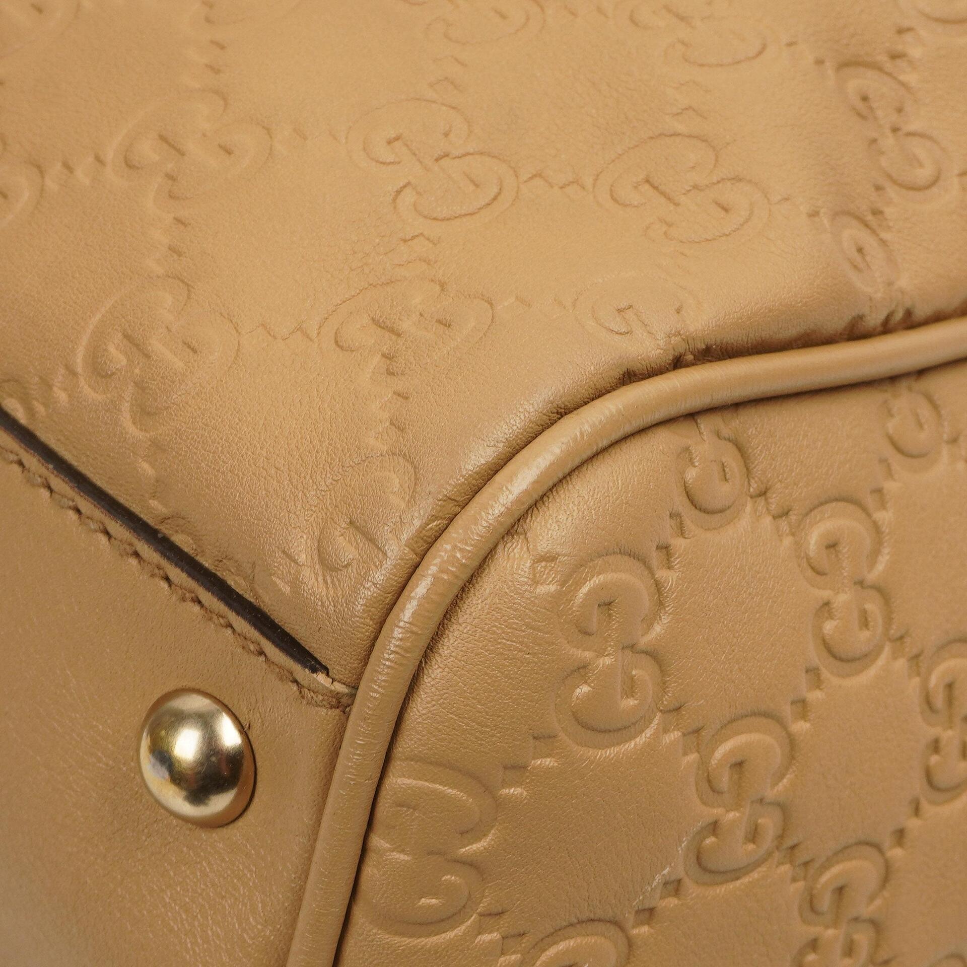 Gucci Britt Beigefarbene Guccissima Leder Boston Tasche