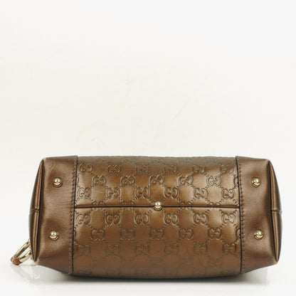 Gucci Heart Bit Hobo-Tasche aus bronzefarbenem Metallic Guccissima Leder