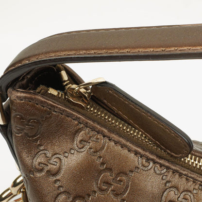 Gucci Heart Bit Hobo-Tasche aus bronzefarbenem Metallic Guccissima Leder