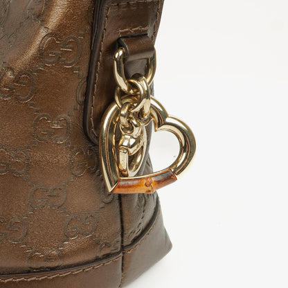 Gucci Heart Bit Hobo-Tasche aus bronzefarbenem Metallic Guccissima Leder