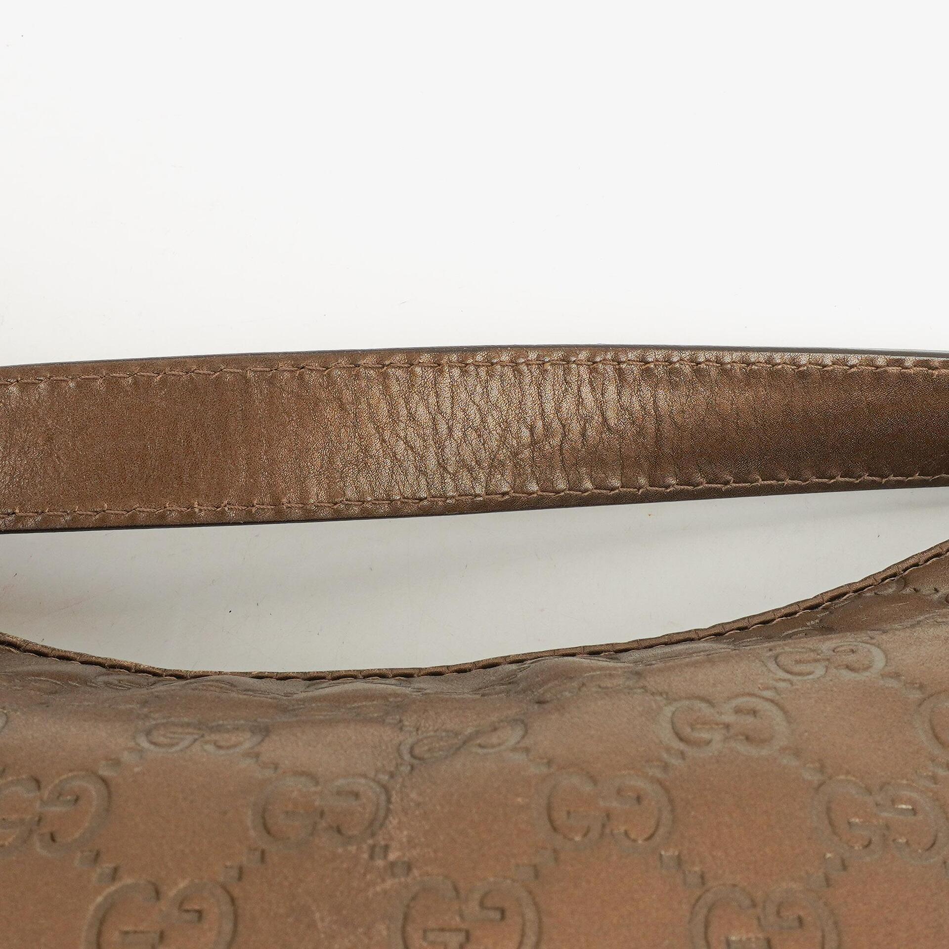 Gucci Heart Bit Hobo-Tasche aus bronzefarbenem Metallic Guccissima Leder