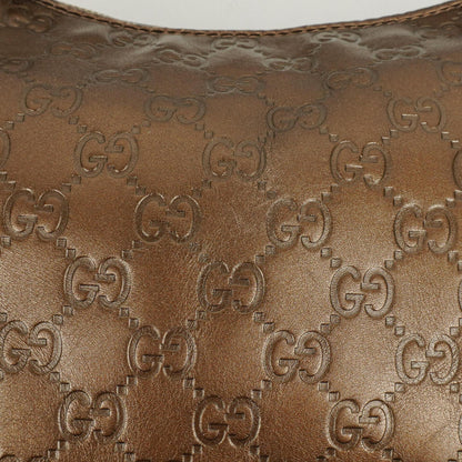 Gucci Heart Bit Hobo-Tasche aus bronzefarbenem Metallic Guccissima Leder