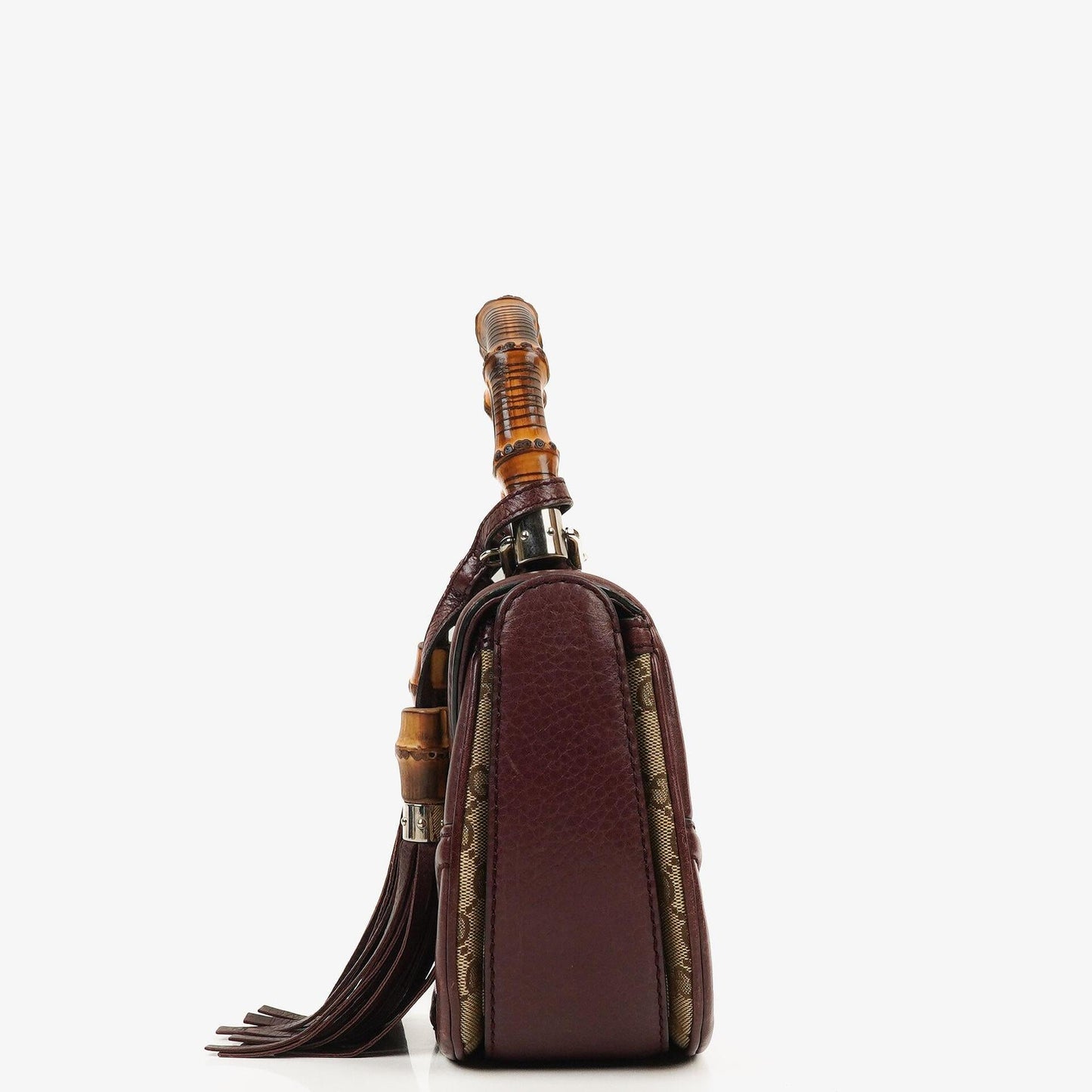 Gucci Medium New Convertible Bamboo Top Handle Tasche aus braunem GG Canvas