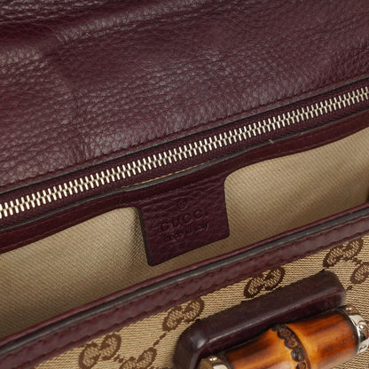 Gucci Medium New Convertible Bamboo Top Handle Tasche aus braunem GG Canvas