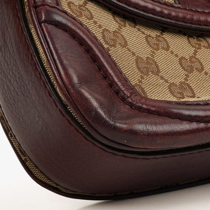 Gucci Medium New Convertible Bamboo Top Handle Tasche aus braunem GG Canvas