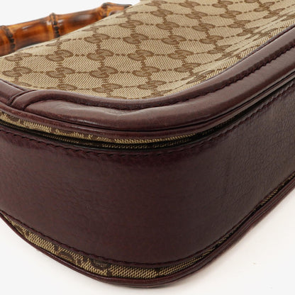 Gucci Medium New Convertible Bamboo Top Handle Tasche aus braunem GG Canvas