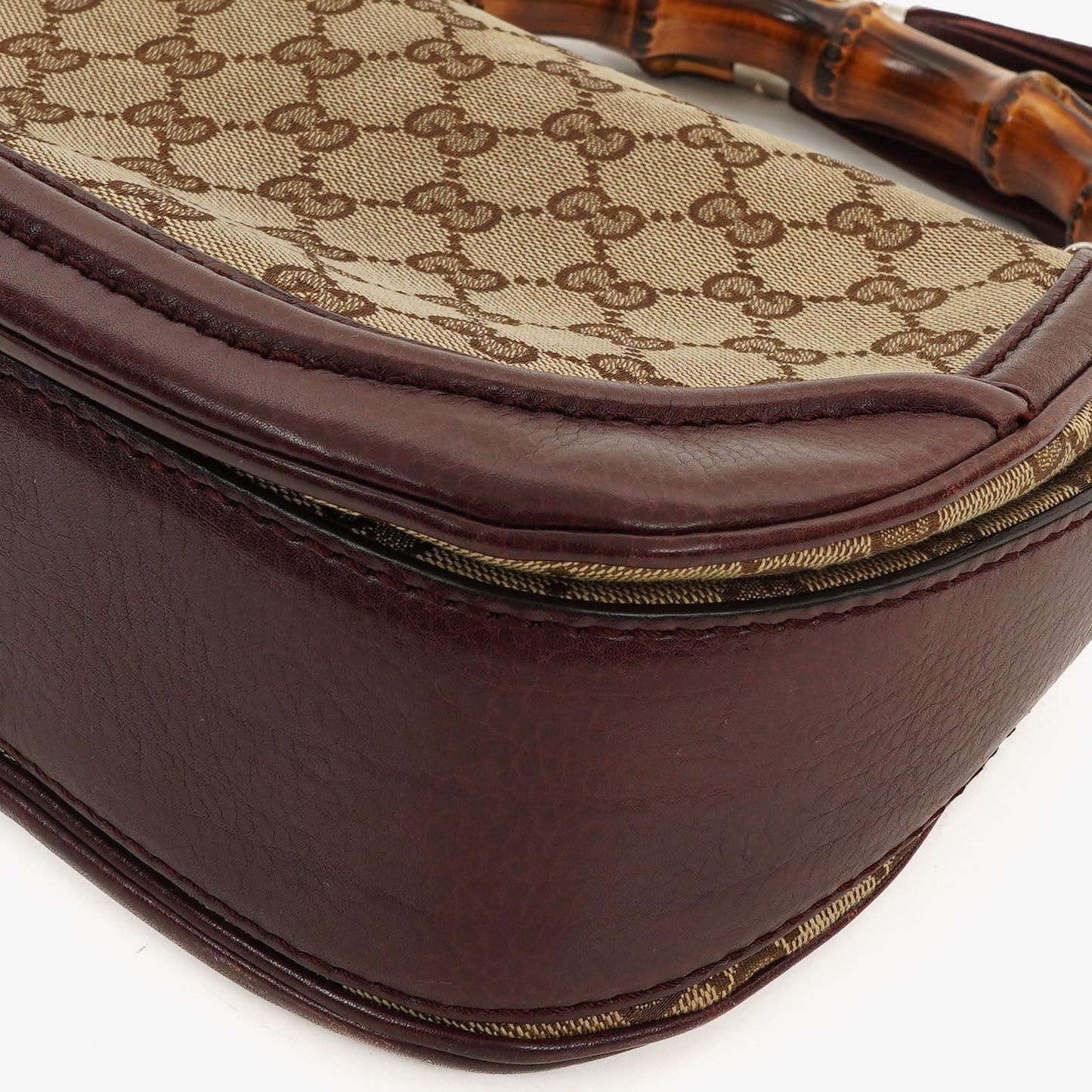 Gucci Medium New Convertible Bamboo Top Handle Tasche aus braunem GG Canvas