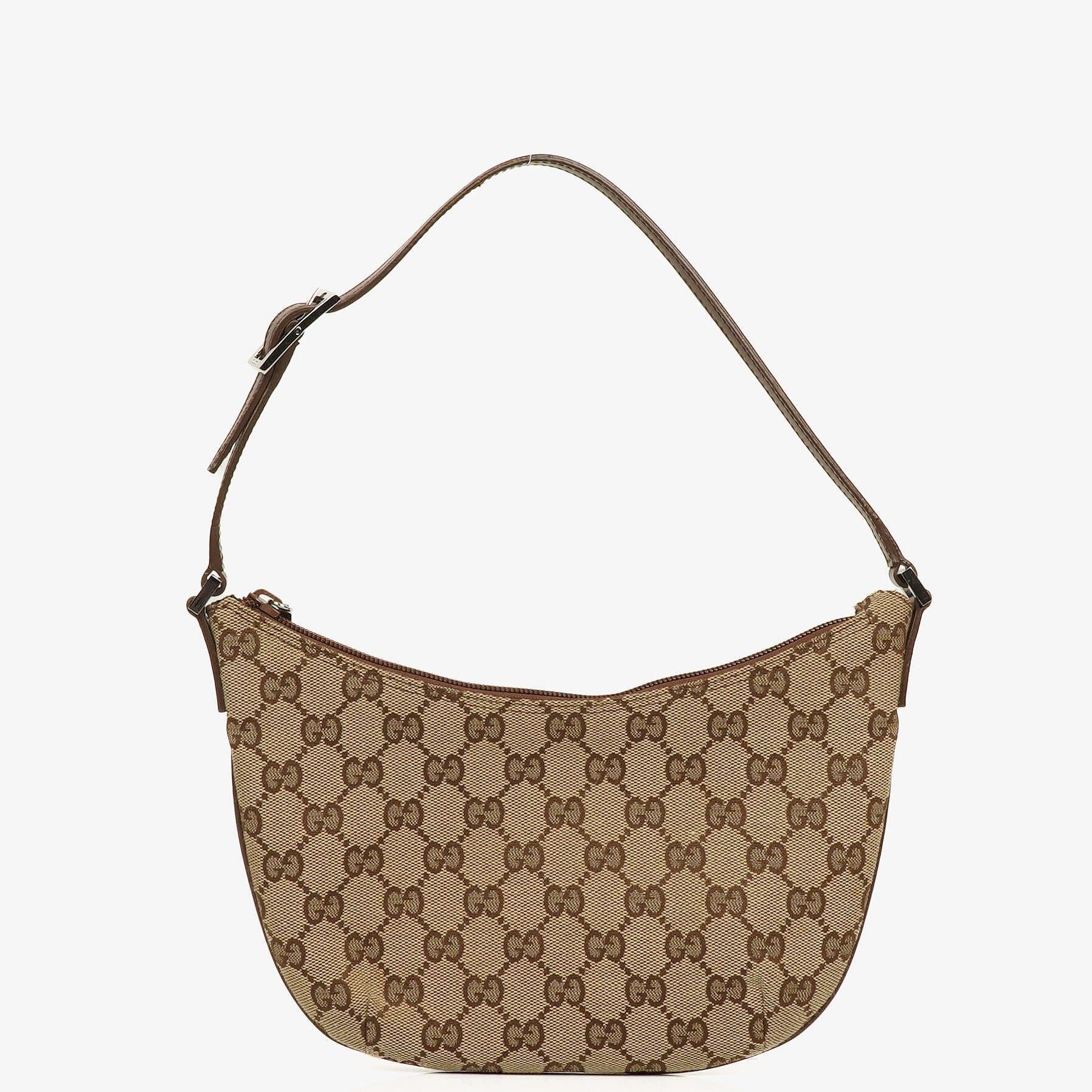 Gucci Kleine Hobo-Tasche aus braunem GG Canvas