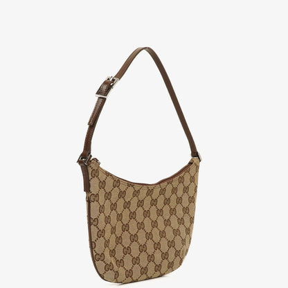 Gucci Kleine Hobo-Tasche aus braunem GG Canvas