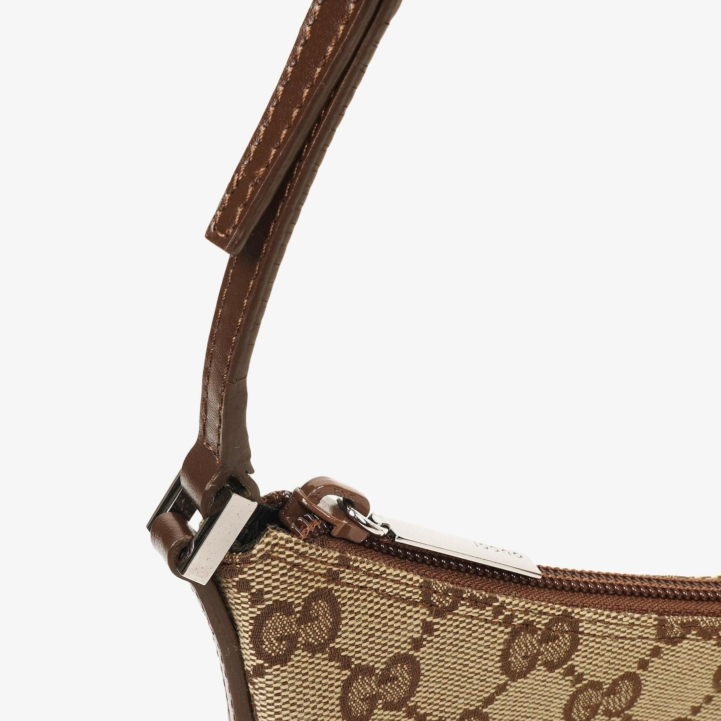 Gucci Kleine Hobo-Tasche aus braunem GG Canvas