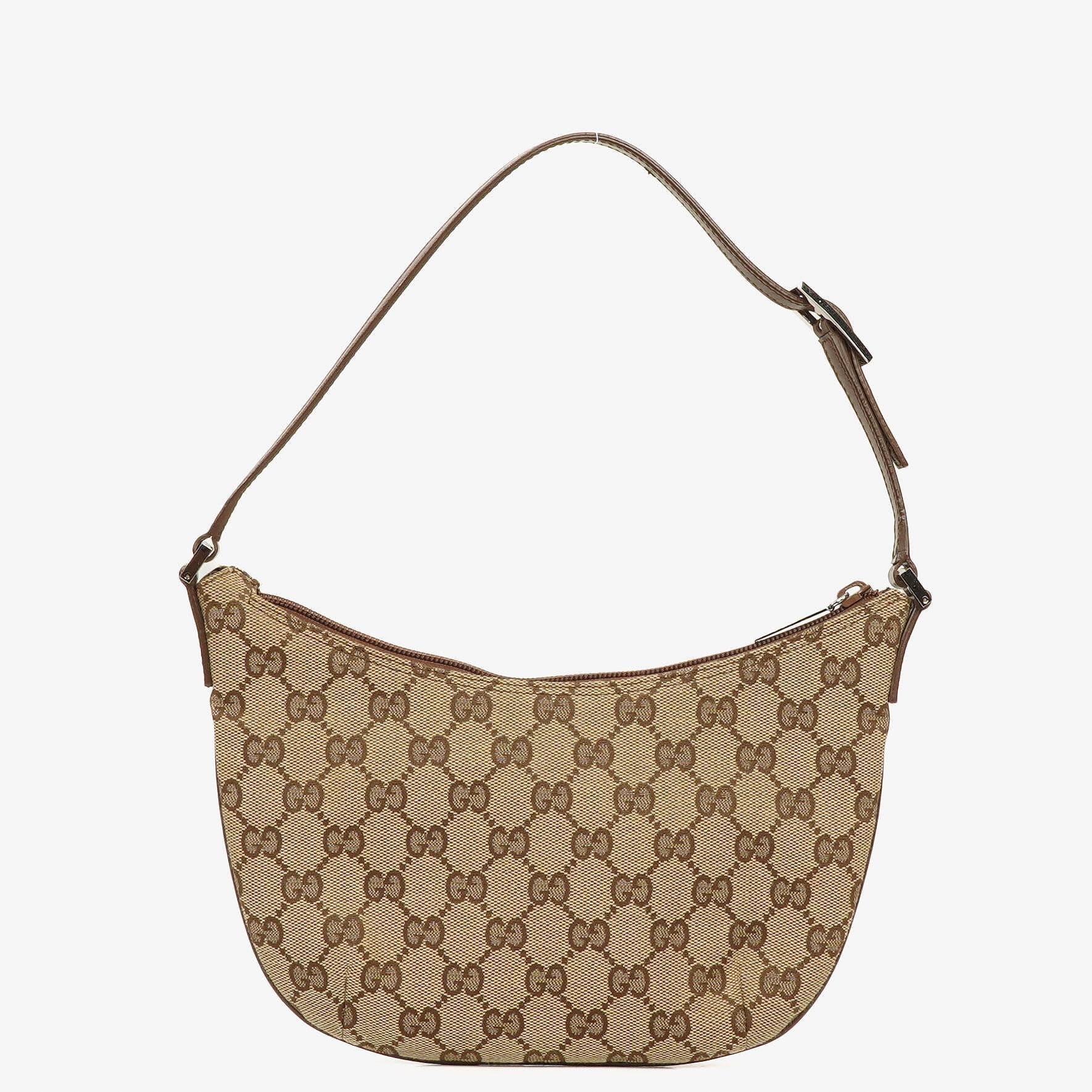Gucci Kleine Hobo-Tasche aus braunem GG Canvas