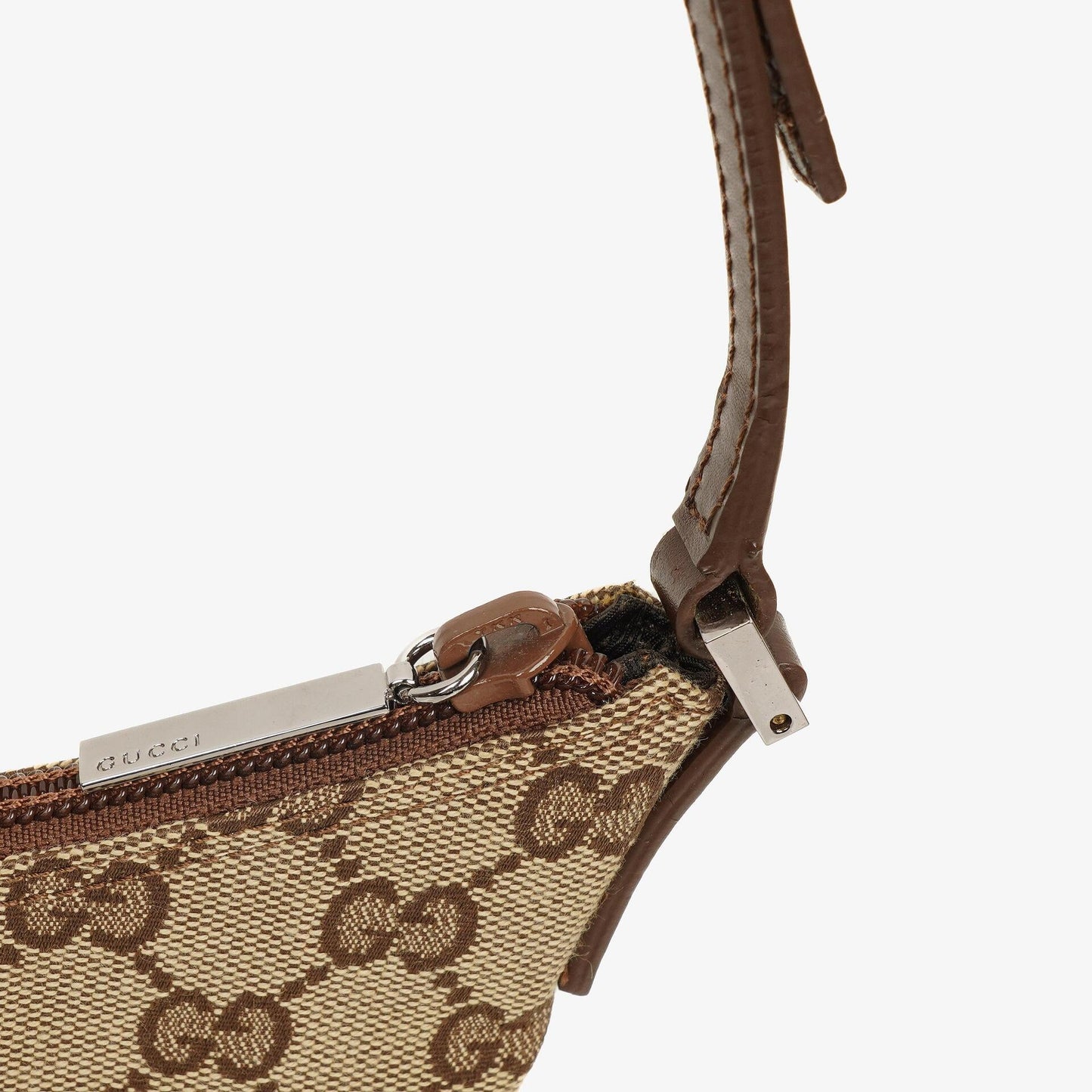 Gucci Kleine Hobo-Tasche aus braunem GG Canvas