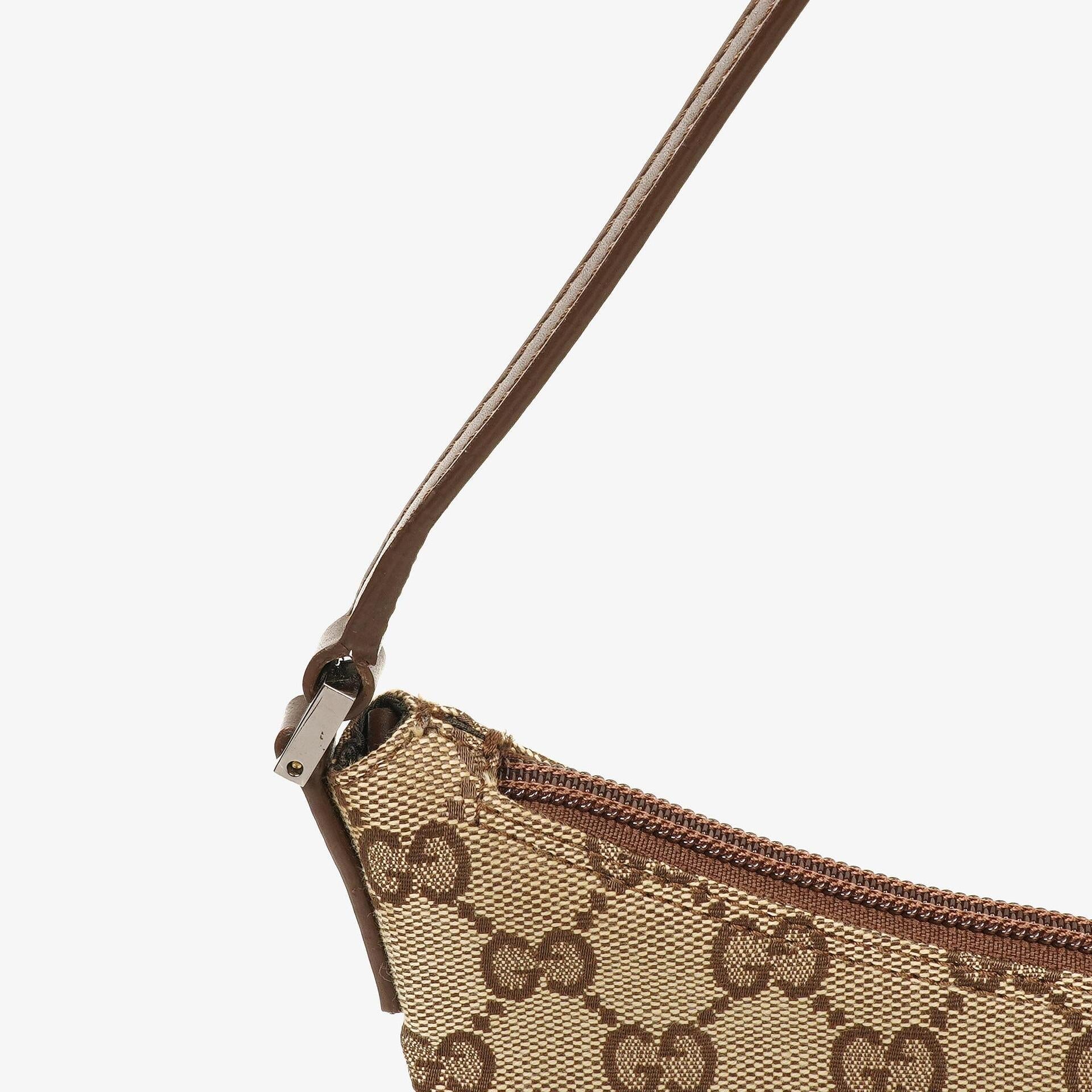 Gucci Kleine Hobo-Tasche aus braunem GG Canvas