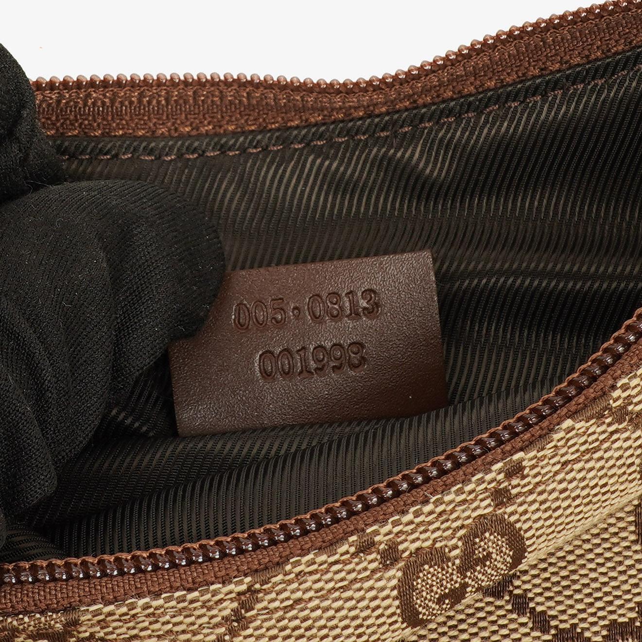 Gucci Kleine Hobo-Tasche aus braunem GG Canvas