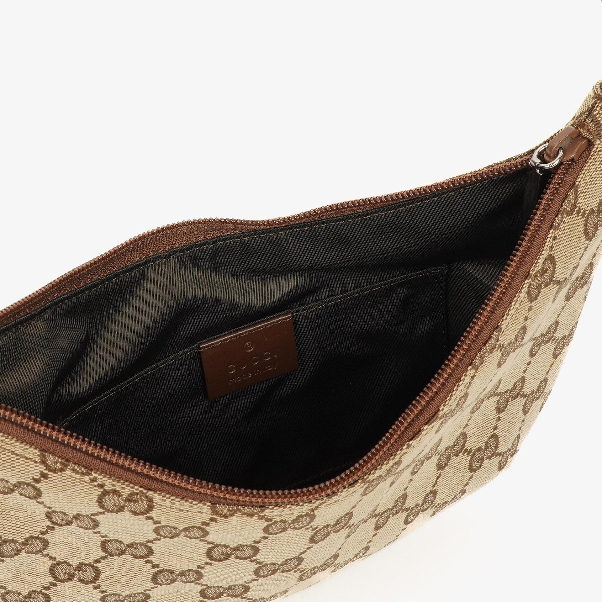 Gucci Kleine Hobo-Tasche aus braunem GG Canvas