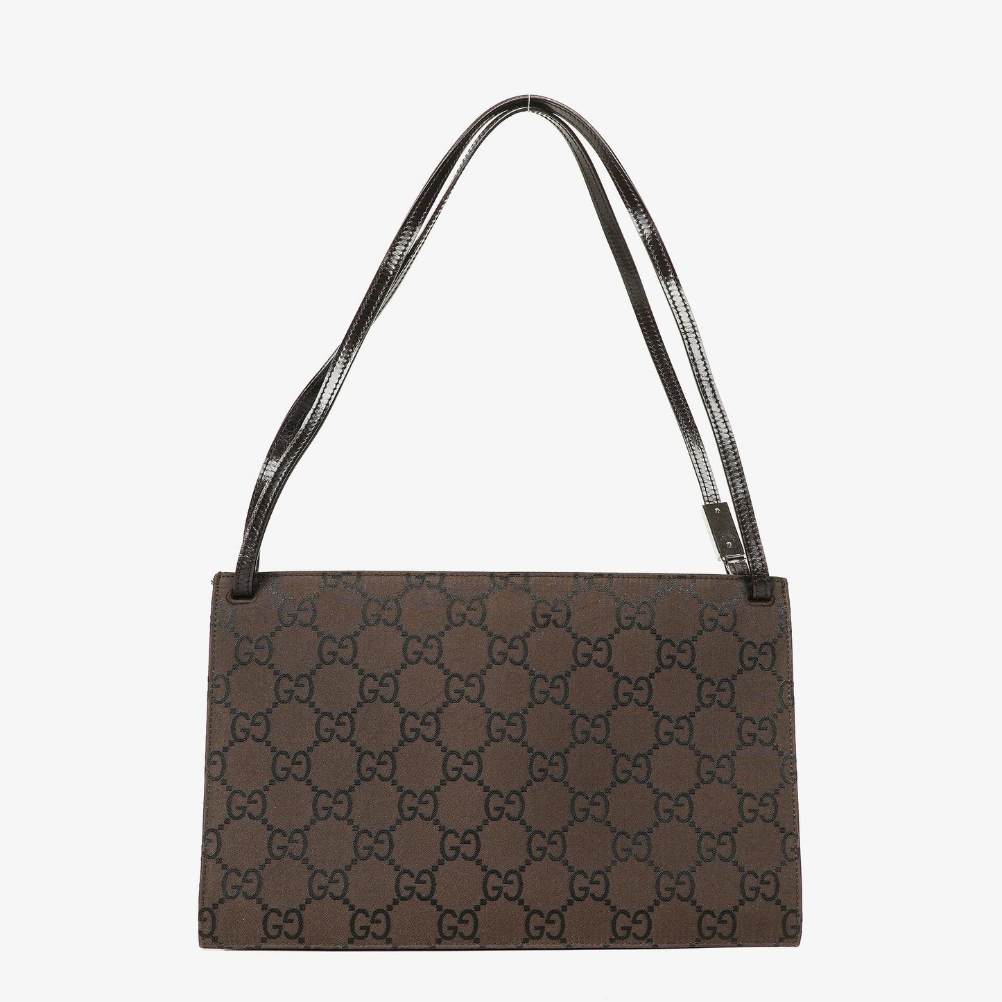 Gucci Braune GG Nylon Doppel-Taschen Schultertasche