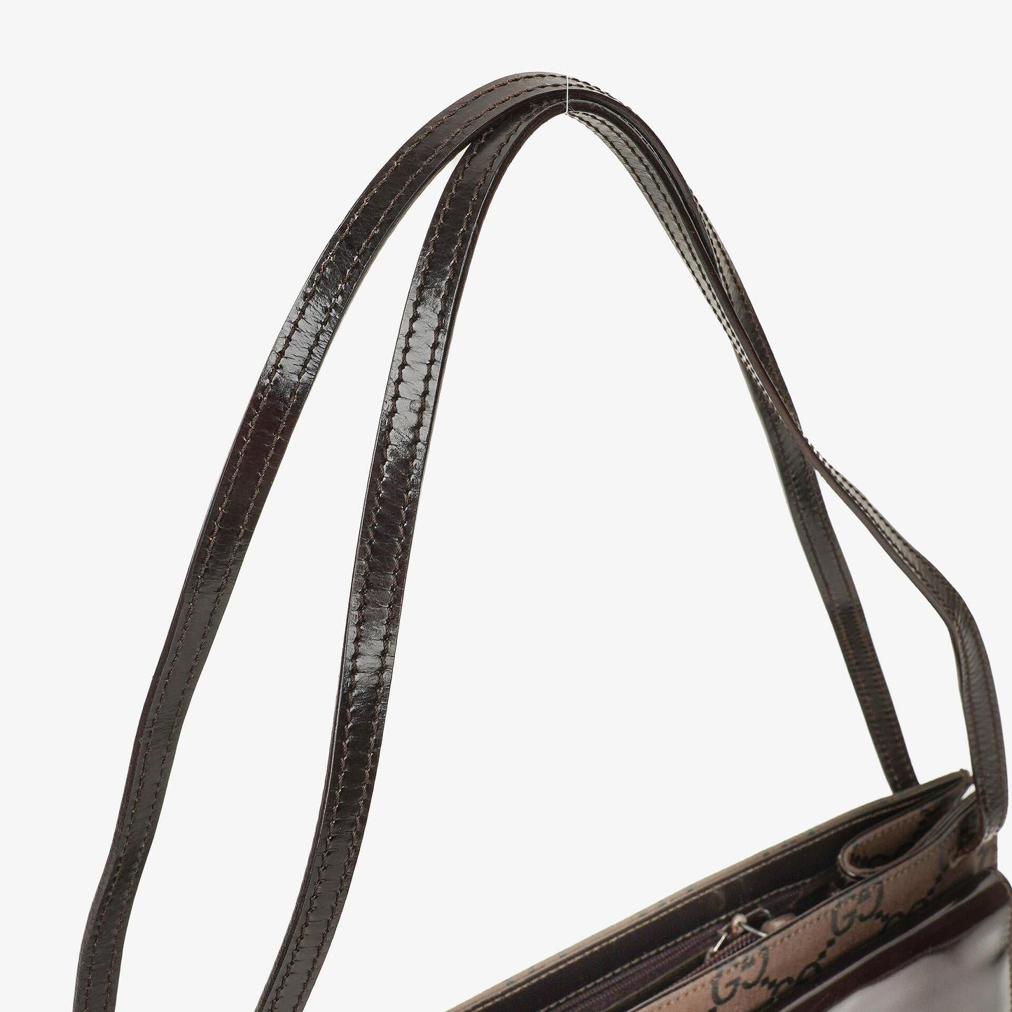 Gucci Braune GG Nylon Doppel-Taschen Schultertasche