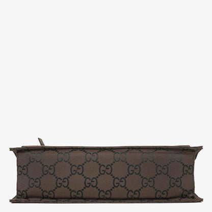 Gucci Braune GG Nylon Doppel-Taschen Schultertasche