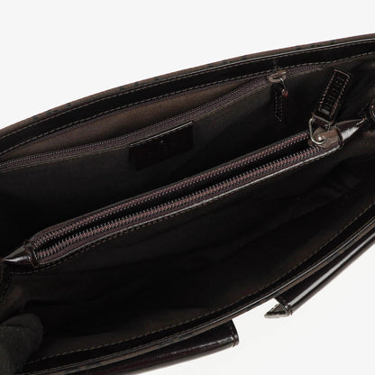 Gucci Braune GG Nylon Doppel-Taschen Schultertasche
