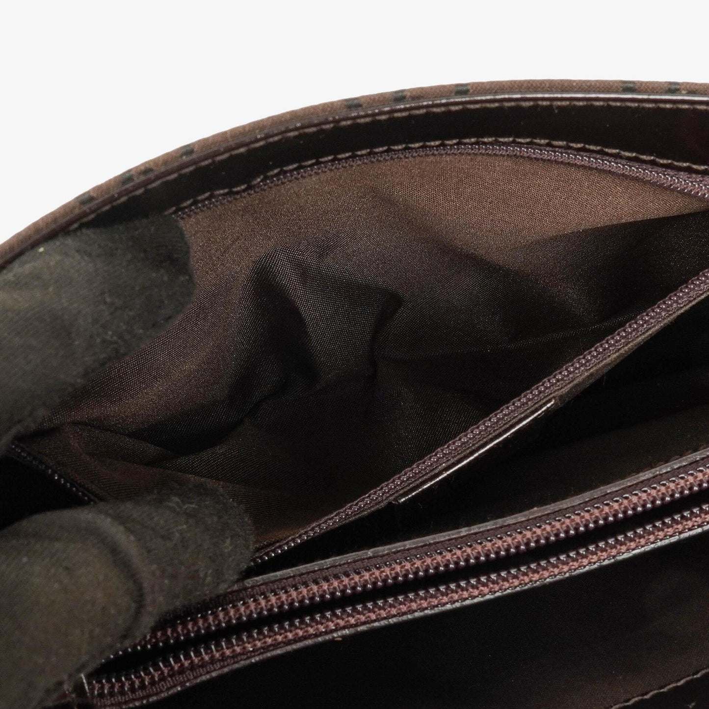Gucci Braune GG Nylon Doppel-Taschen Schultertasche