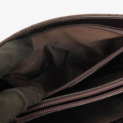 Gucci Braune GG Nylon Doppel-Taschen Schultertasche