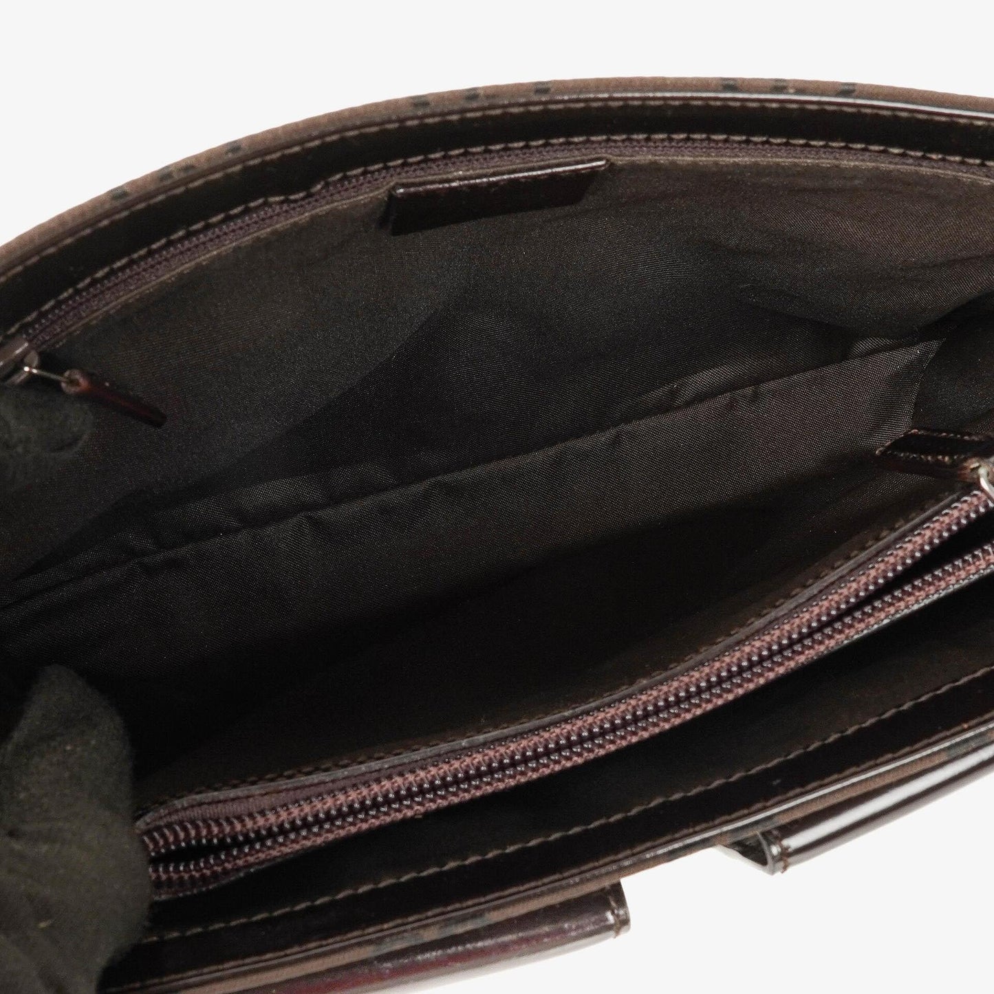 Gucci Braune GG Nylon Doppel-Taschen Schultertasche