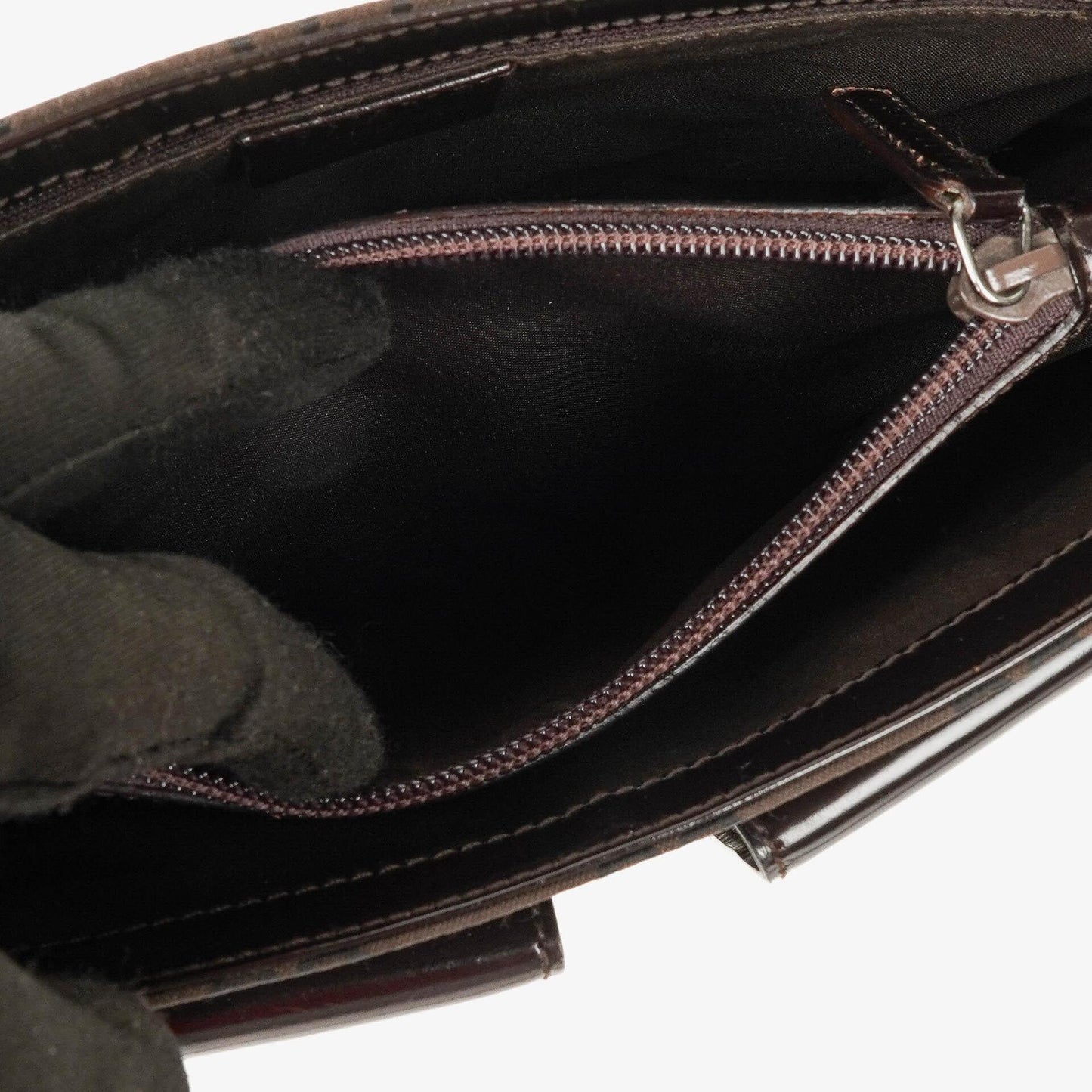 Gucci Braune GG Nylon Doppel-Taschen Schultertasche