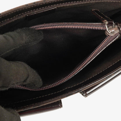 Gucci Braune GG Nylon Doppel-Taschen Schultertasche