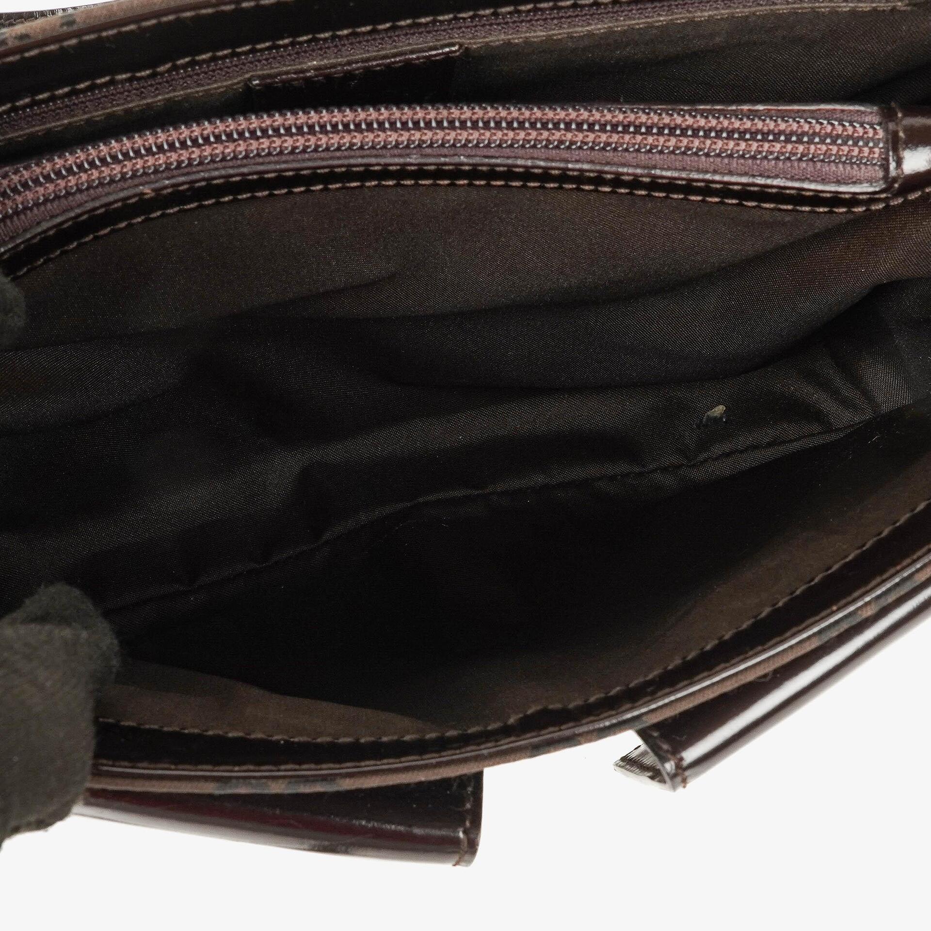 Gucci Braune GG Nylon Doppel-Taschen Schultertasche