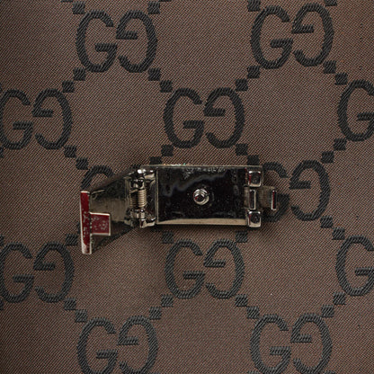 Gucci Braune GG Nylon Doppel-Taschen Schultertasche