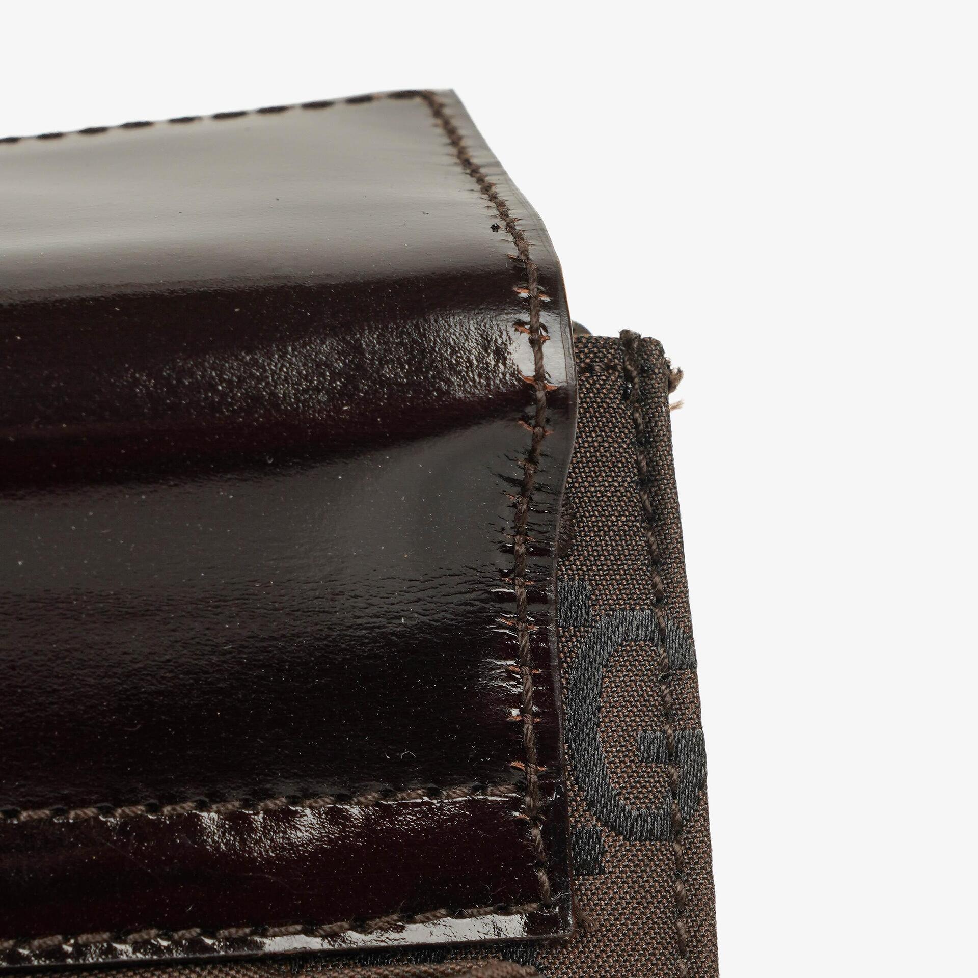 Gucci Braune GG Nylon Doppel-Taschen Schultertasche