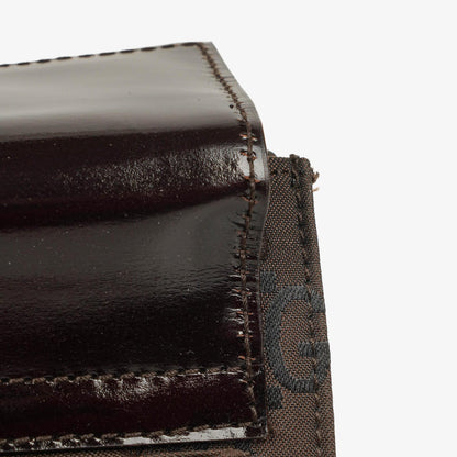 Gucci Braune GG Nylon Doppel-Taschen Schultertasche