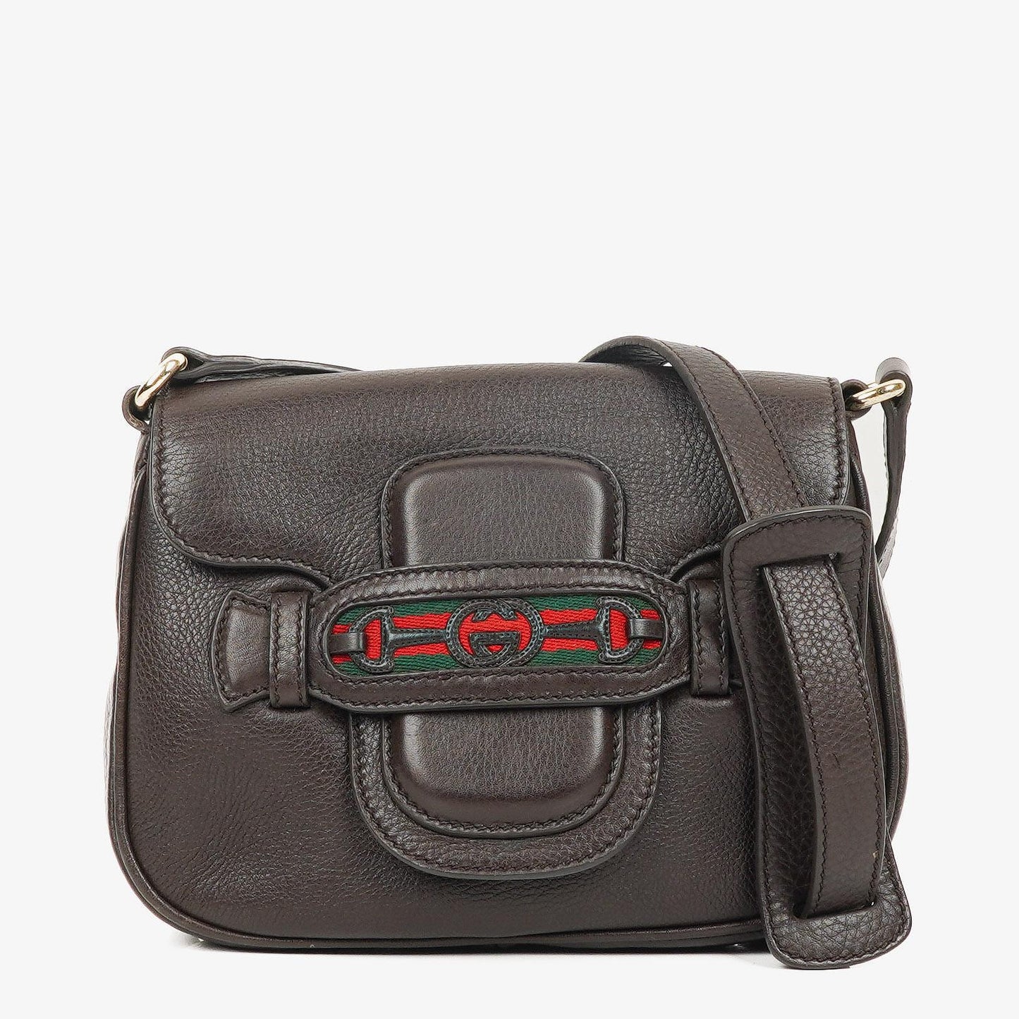 Gucci Dressage Umhängetasche aus braunem Leder
